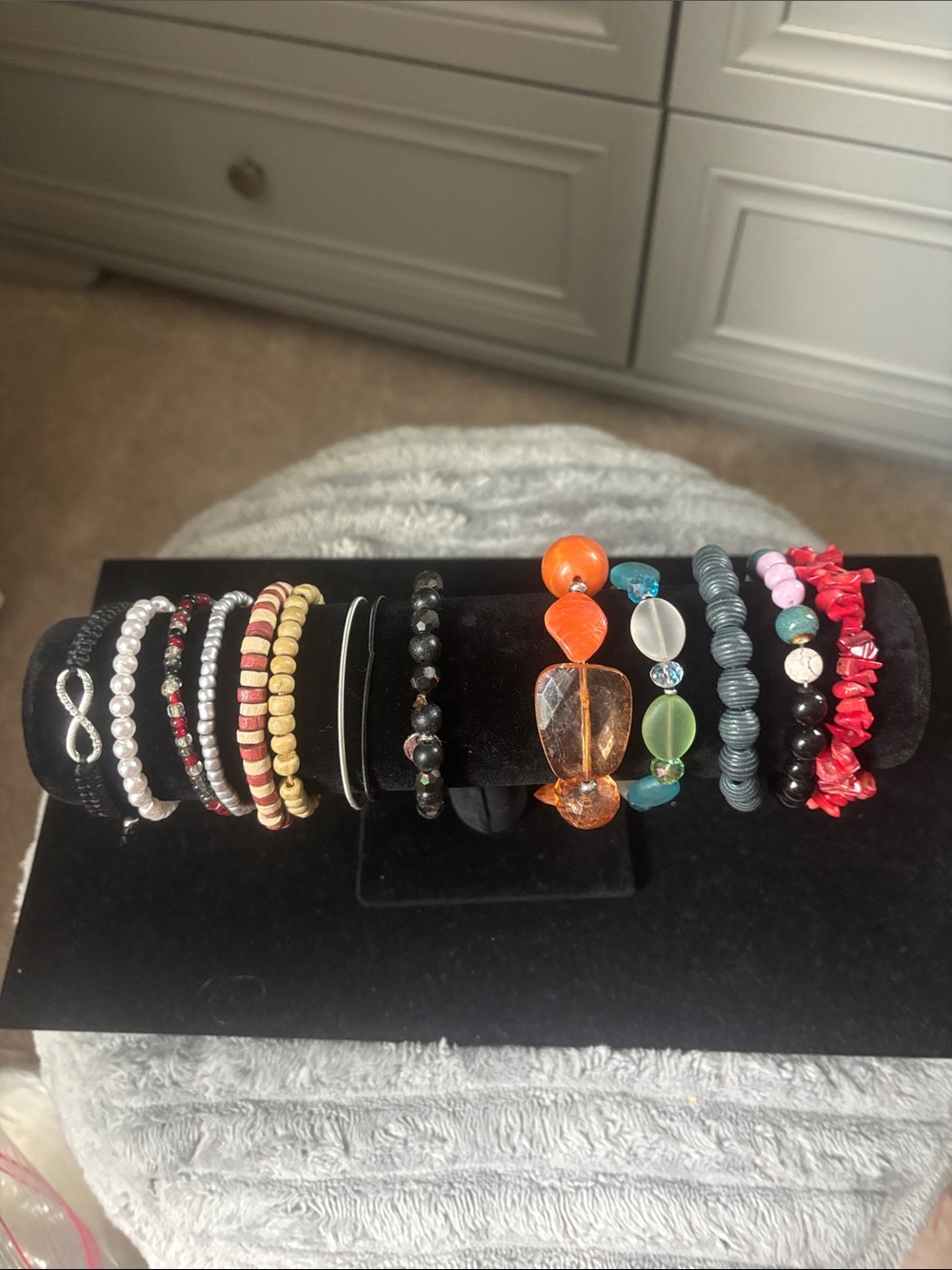 Multi-Color Women’s Beaded stretchy Bracelet Set - Assorted Colors